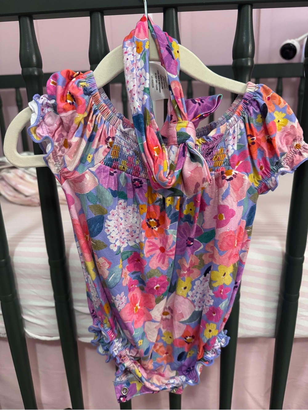 Little Sleepies Pink and Purple Floral Tank One-Piece